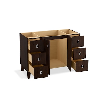 Kohler Poplin 48" Bathroom Vanity Cabinet With Legs, 2 Doors And 6 Drawers 99535-LG-1WB